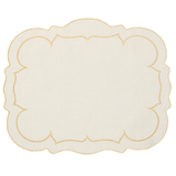 Linho Scalloped Rectangle Placemats, Set/4