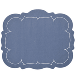 Linho Scalloped Rectangle Placemats, Set/4