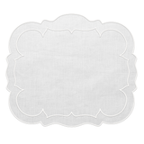 Linho Scalloped Rectangle Placemats, Set/4