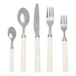 Montecito Silver/Ivory Acrylic Flatware, 5-piece set