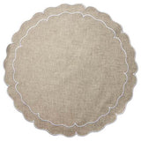 Linho Scalloped Round Placemat, set of 4