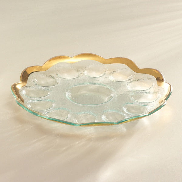 Roman Antique Gold Deviled Egg Platter