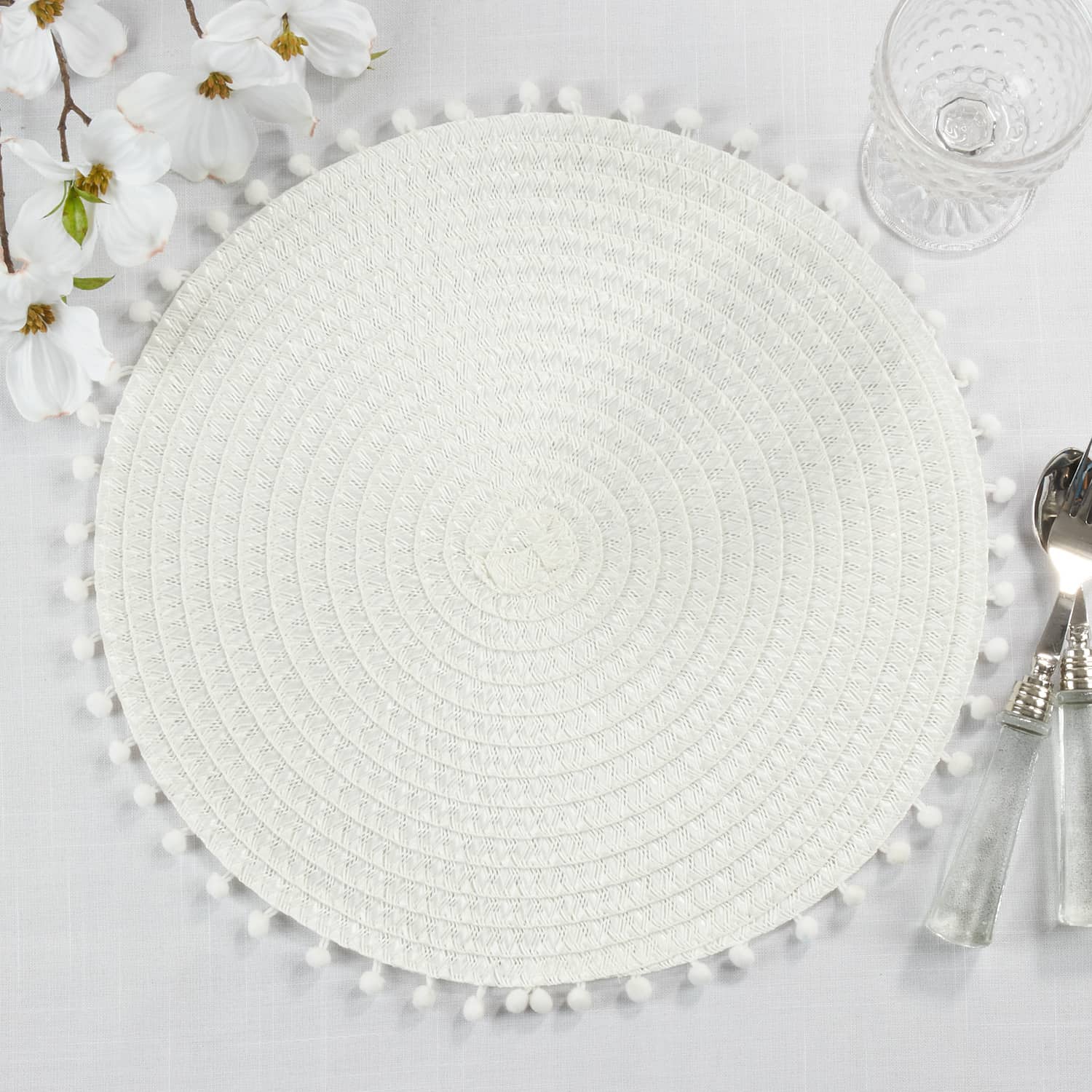 Pom Pom Placemat White - Set of Four