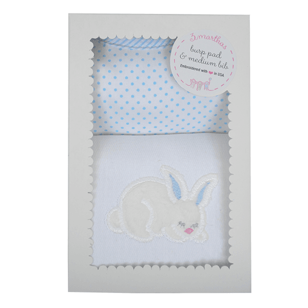 Blue Bunny Burp Pad & Bib Box