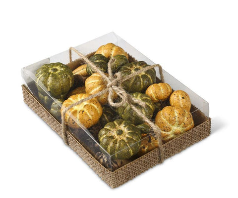 Assorted Green and Yellow Pumpkins