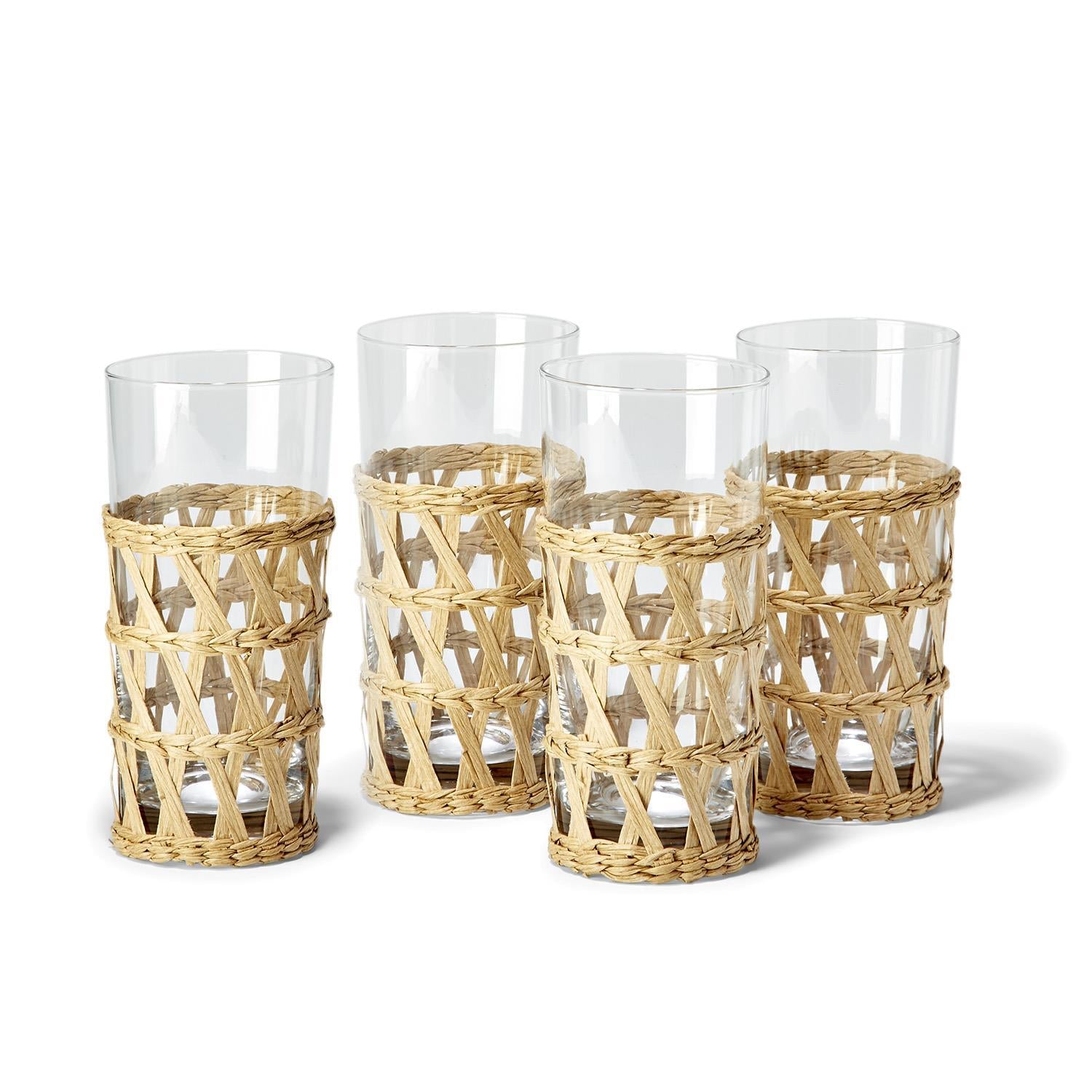 Set of Four Lattice Highball Glasses