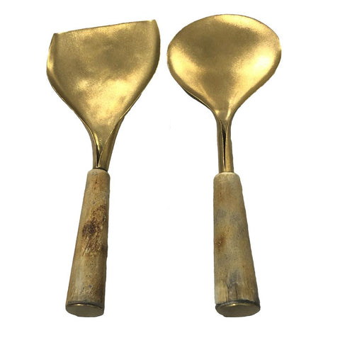 Horn/Gold Server Set of 2