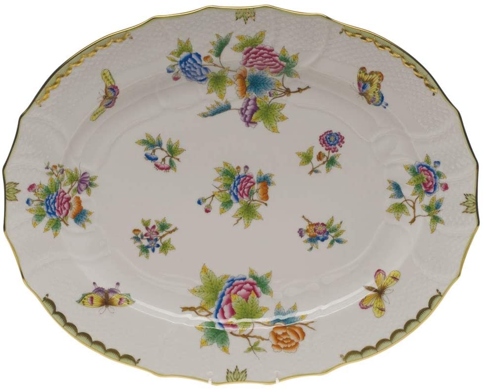 Queen Victoria Platter-Green Border