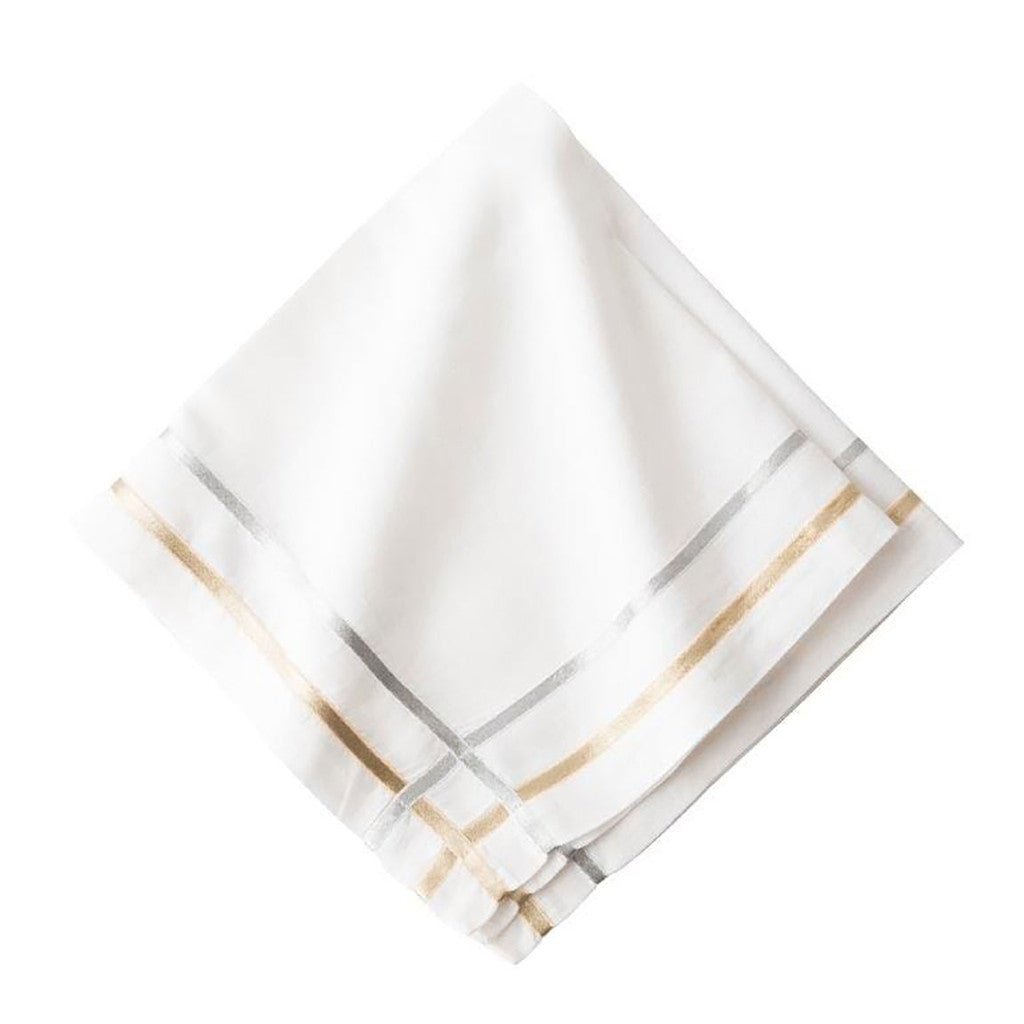 Metallic Ribbon Lattice Gold Silver Napkin