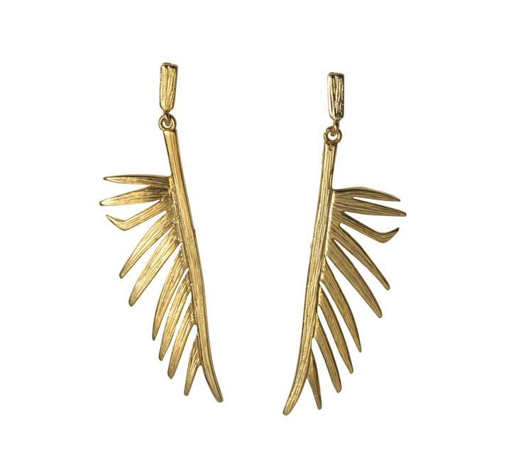 Goldbug Palmetto Frond Drop Earrings