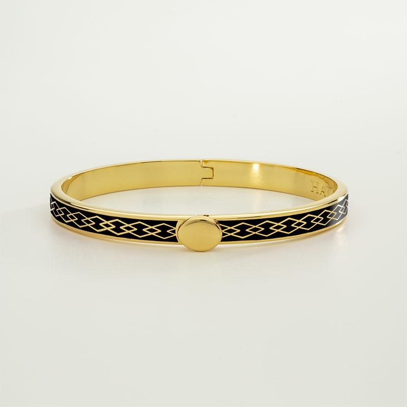 Skinny Parterre Chain Black & Gold Bangle