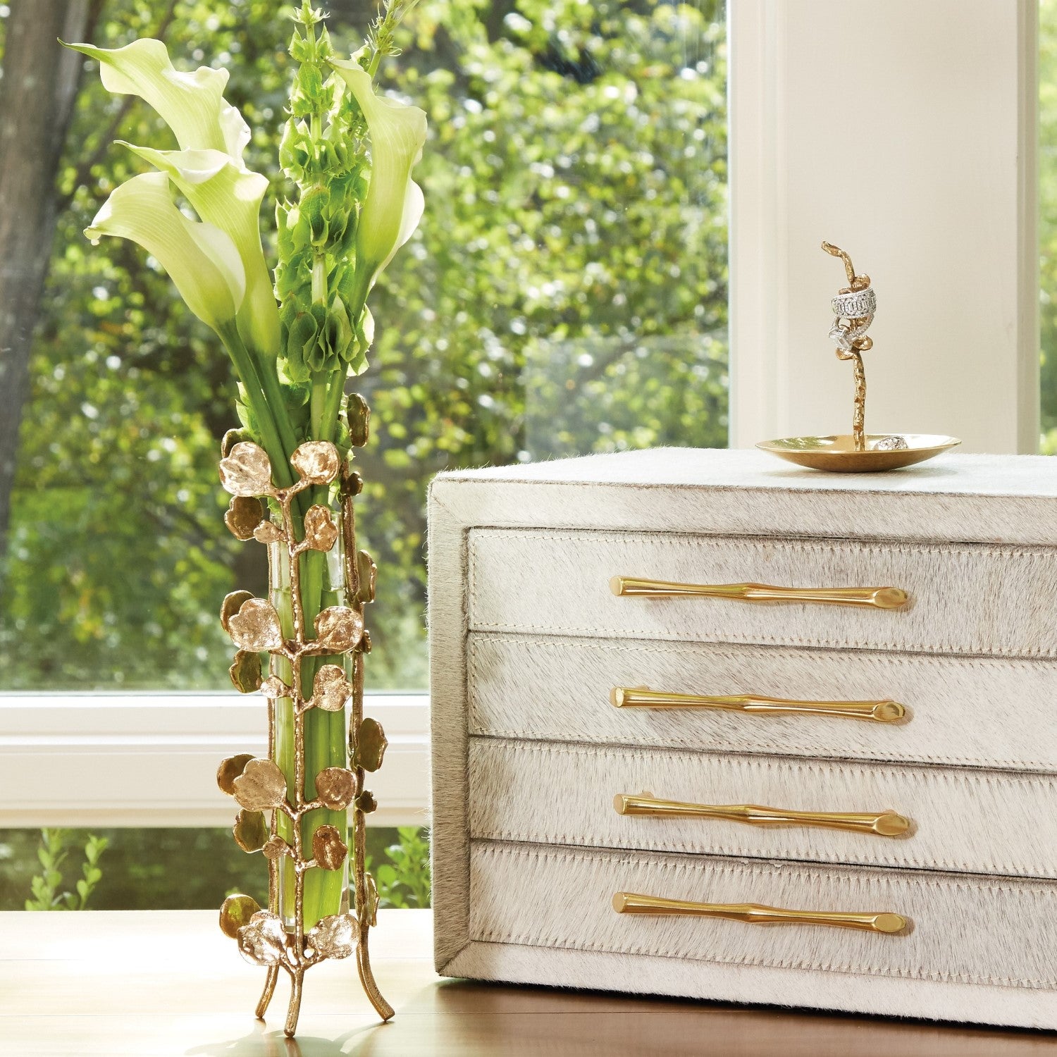 Bauhinia Brass Bud Vase