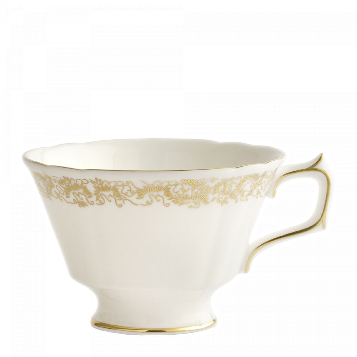 Gold Aves Narrow Border Band Tea Cup & Saucer