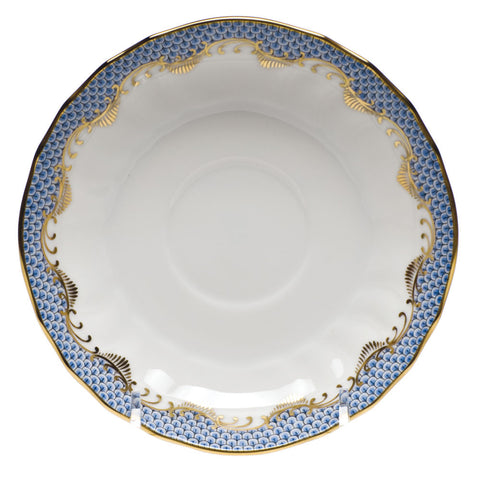 Light Blue Fish Scale Canton Saucer