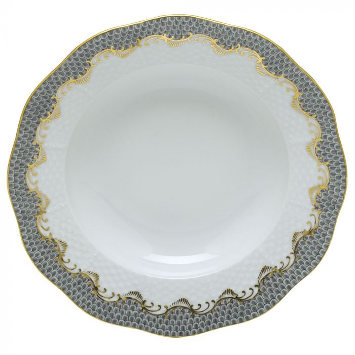 Gray Fish Scale Dessert Plate