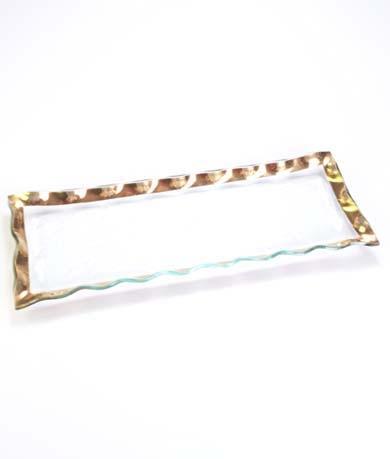 Ruffle Gold Rectangle Tray