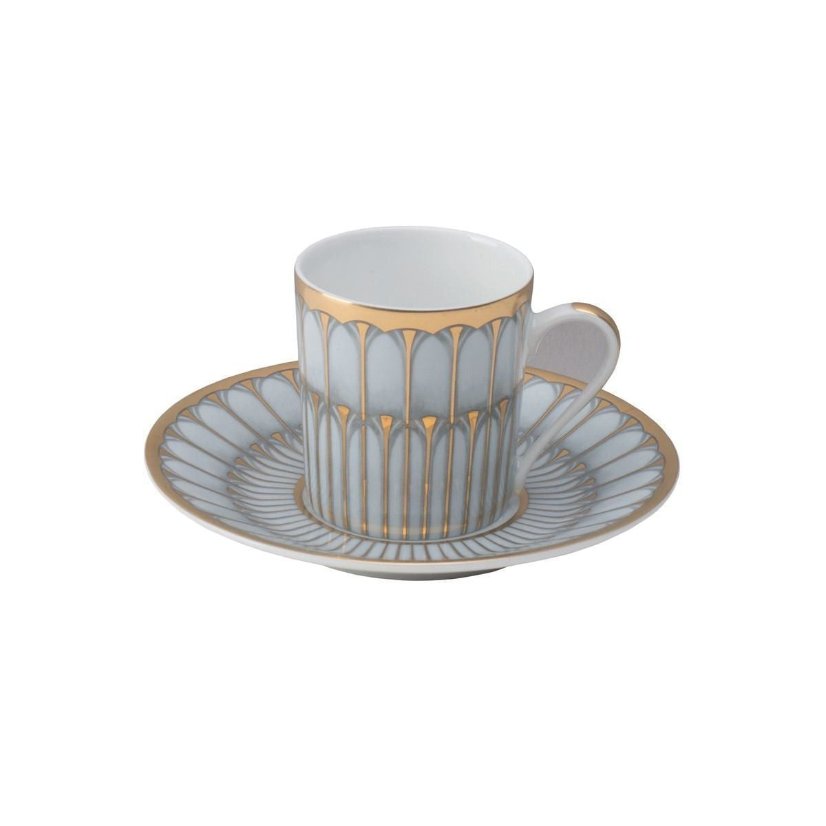 Arcades Grey & Gold Coffee Saucer