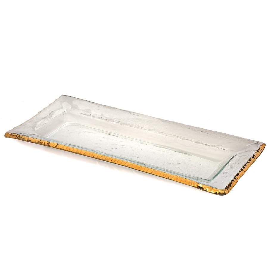 Edgey Gold Rectangular Serving Tray