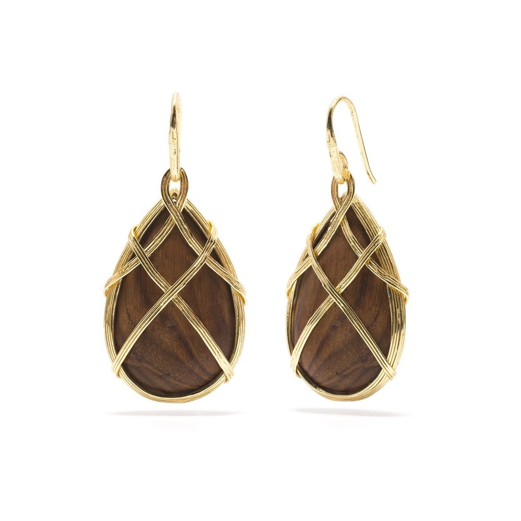 Earth Goddess Drop Earrings, Teak