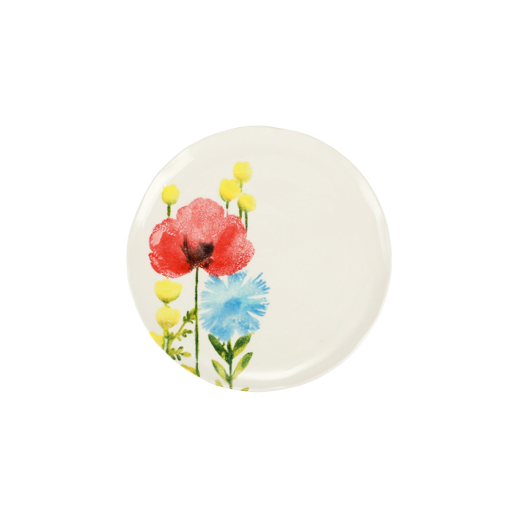 Fiori di Campo Salad Plate Poppy and Daisy