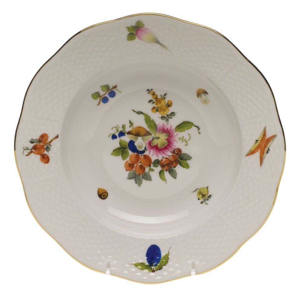 Fruits & Flowers Rim Soup Plate