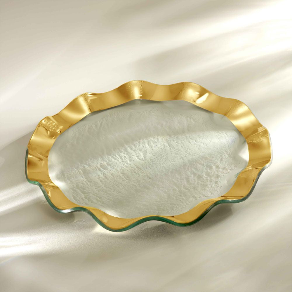 Ruffle Gold Salad Plate