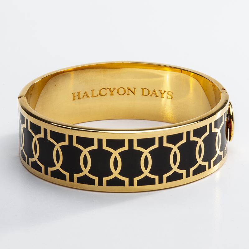 Geometric Circle Black & Gold Bangle