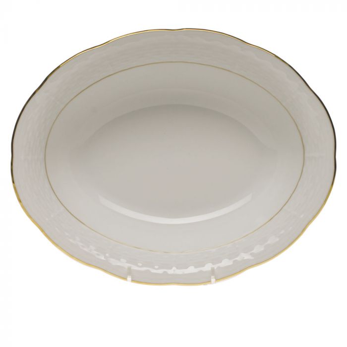 Golden Edge Oval Vegetable Dish