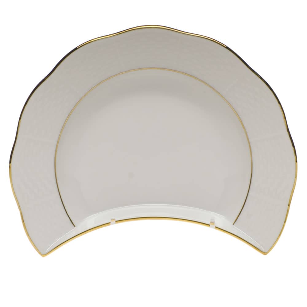 Golden Edge Crescent Salad Plate