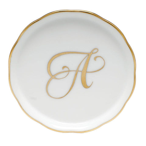 Herend Monogrammed Golden Edge Coaster