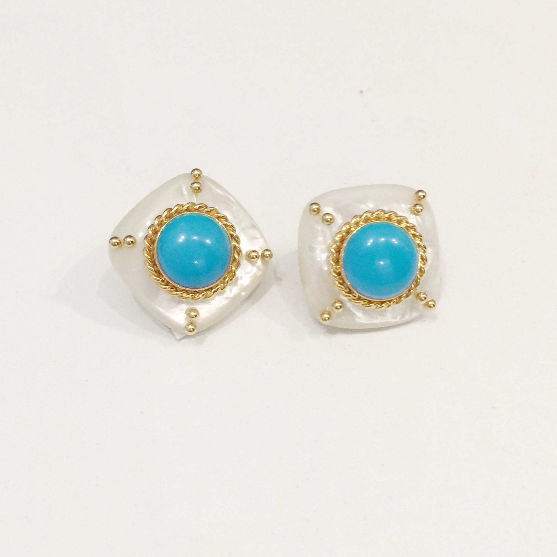 Turquoise and Mother of Pearl Earring