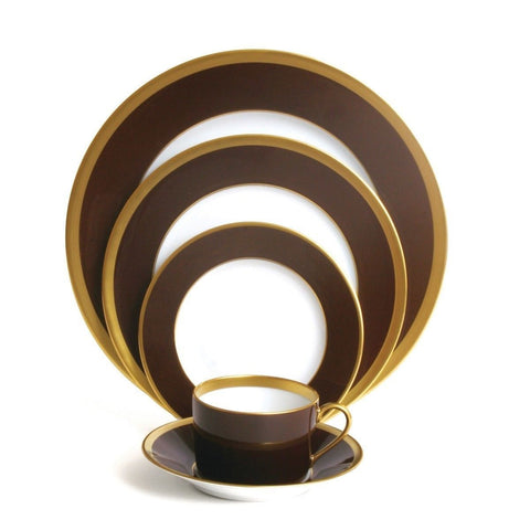 L. De Chine Chocolate Gold Dessert Plate