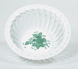 Chinese Bouquet Openwork Basket- Green