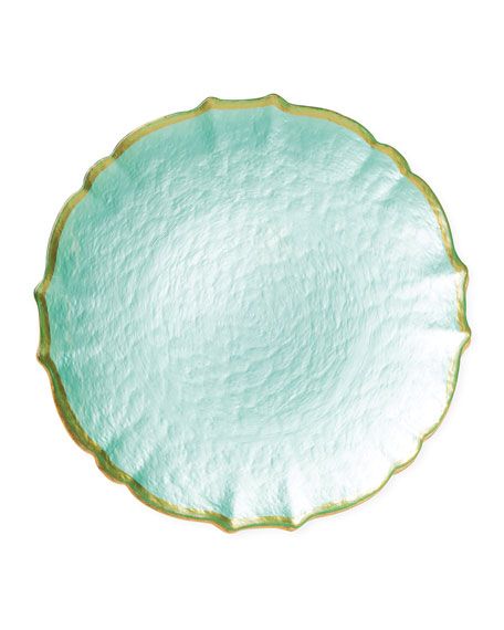 Pastel Glass Salad Plate, Aqua