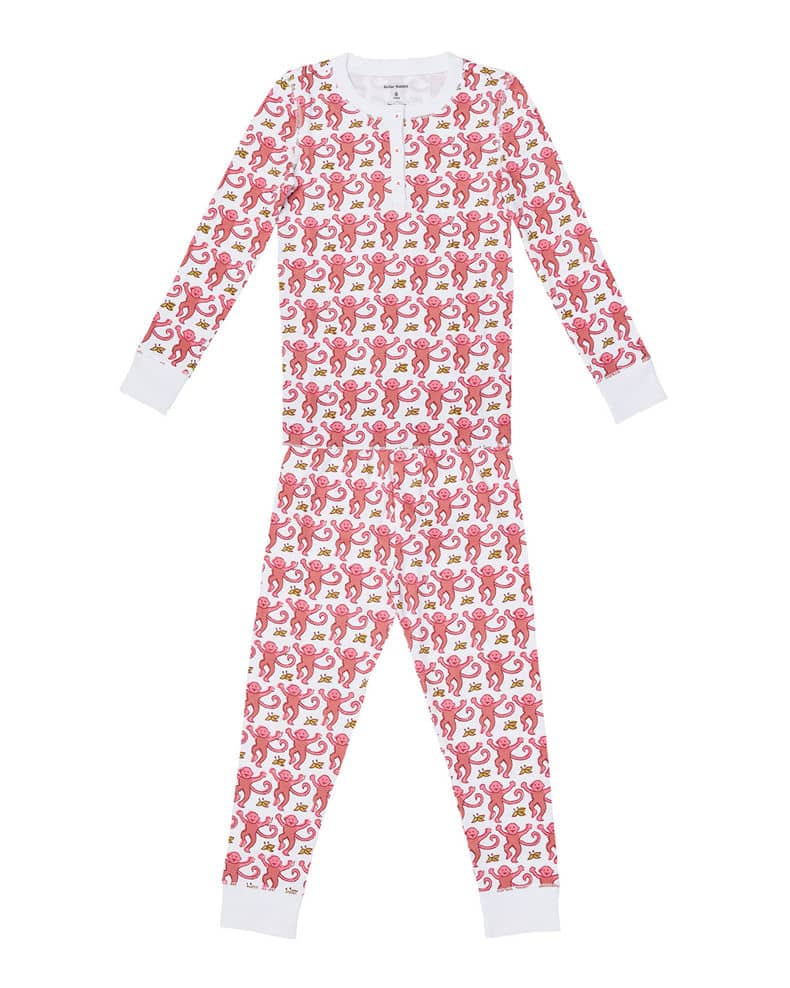 Kids Pink Monkey Pajamas