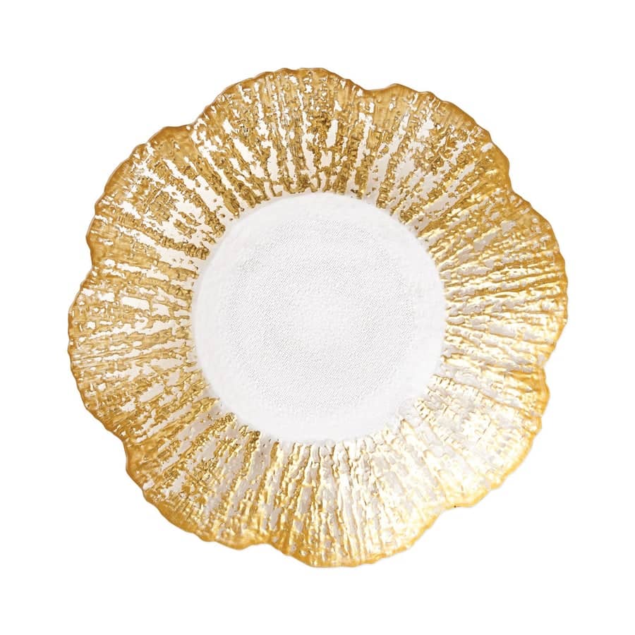 Rufolo Glass Gold Small Shallow Bowl