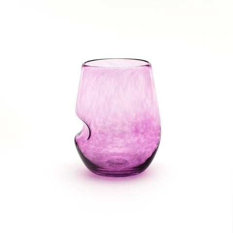 Saban Glass Stemless Sheer Wine Thumby - Reddish Amethyst