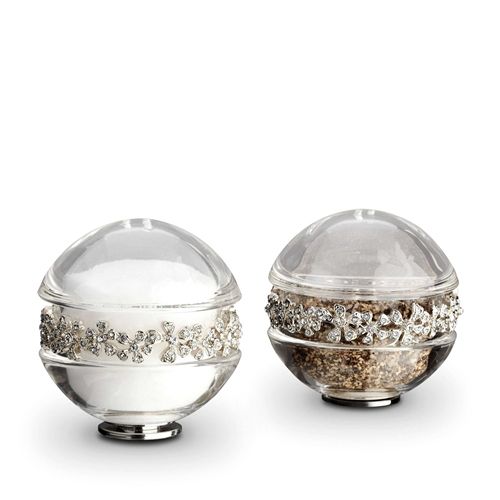 Crystal Garland Salt and Pepper Shakers-Platinum