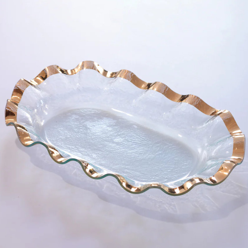 Ruffle Large Shallow Oval Bowl