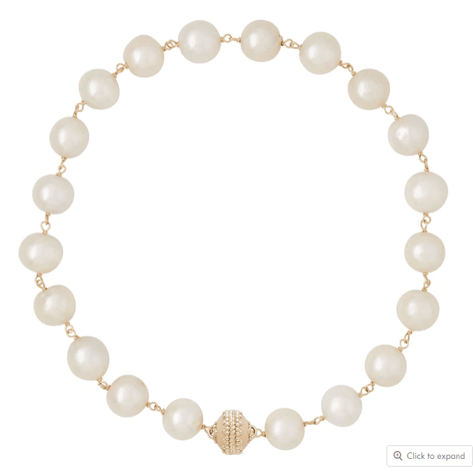 Caspian Freshwater White Potato Pearl 14mm Necklace