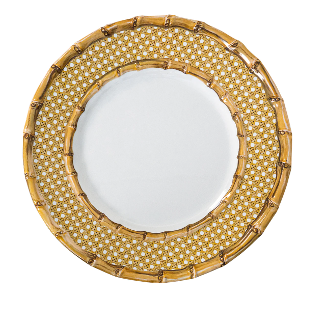 Bamboo Caning Melamine Dinner Plate