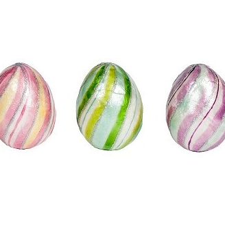 Capiz Egg With Glittered Stripes (Set of 6)