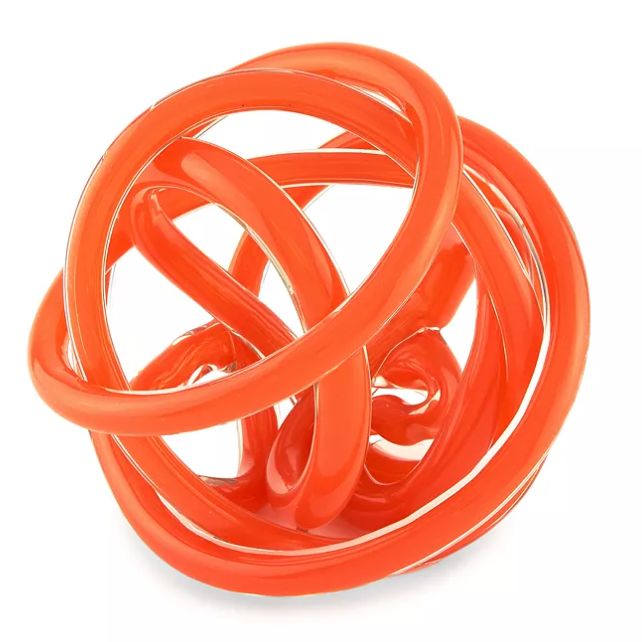 Orange Hand Blown Glass Knot