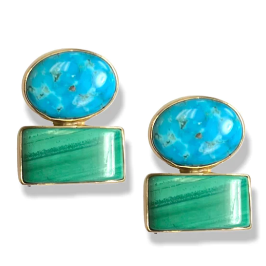 Turqouise Malachite Earrings