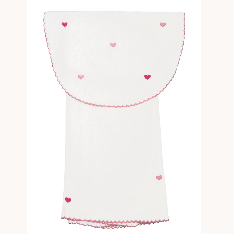 Josie Heart Bib and Burp Set - Pink