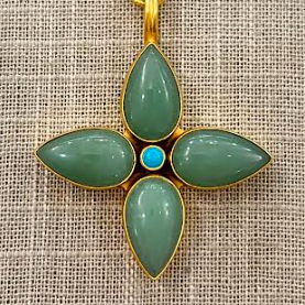 Aventurine Turquoise Flower Pendant