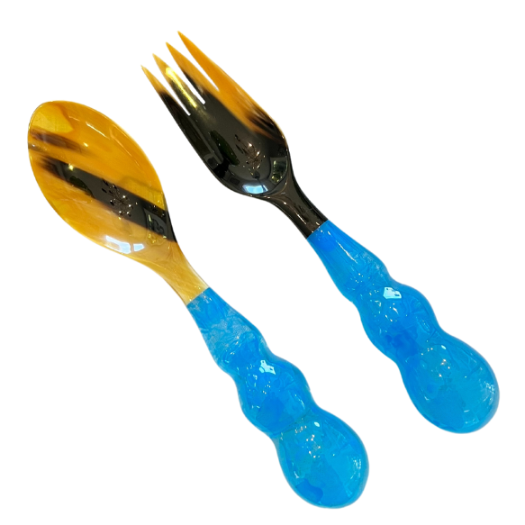 Mardi Gras Light Blue Servers