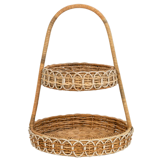 Provence Rattan Two Tiered Server