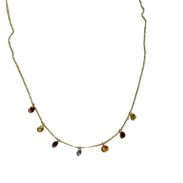 Multi-Color Stone Necklace