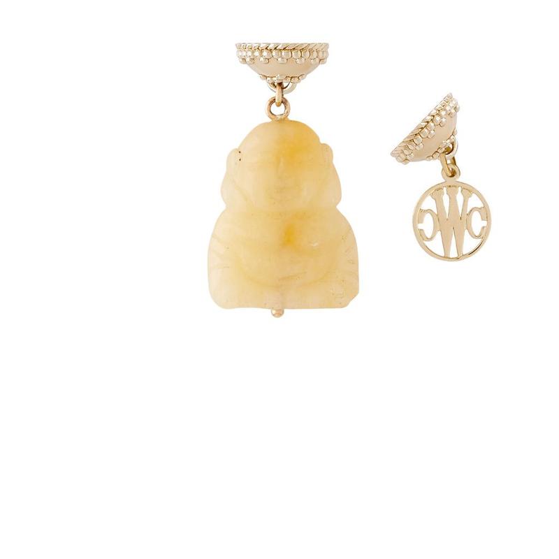 Carved Yellow Jade Buddha Tag